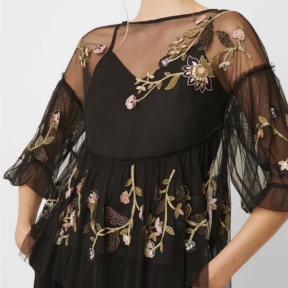 Tops - Etta Embroidered Mesh Top